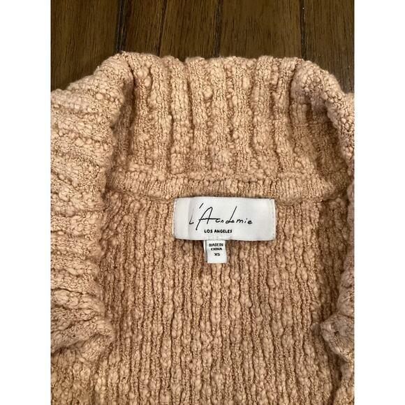 L'Academie Marianna Hewitt Imani Boucle Knit Pullover Crop Sweater Beige XS - Picture 6 of 8